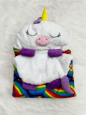 Happy Nappers Toddler White Unicorn 2-in-1 Pillow & Sleeping Bag
